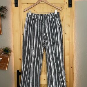 Striped Black and White Women’s Wide-Leg Pants